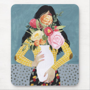 Blume Vase Girl Mousepad