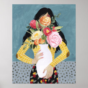 Blume Vase Girl Poster