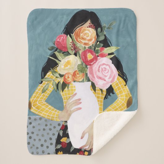 Blume Vase Girl Sherpadecke (Vorderseite)