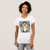 Blume Vase Girl T-Shirt (Vorne ganz)