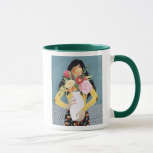 Blume Vase Girl Tasse