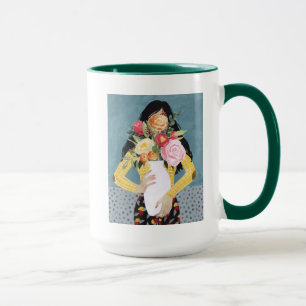 Blume Vase Girl Tasse