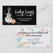 Blume Vase Häkelhaken Garnhandwerk Visitenkarte (Vorne/Hinten)