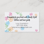 Blume Vase Häkelhaken Garnhandwerk Visitenkarte (Rückseite)