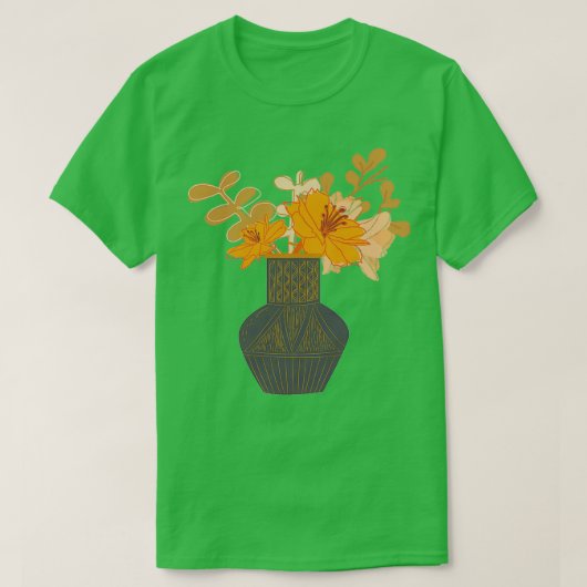 Blume Vase Illustration T-Shirt (Design vorne)