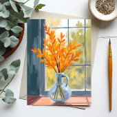 Blume Vase im Herbst Postkarte