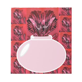 Blume Vase in Pink Notizblock
