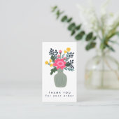 BLUME VASE QR Code Bestellung Vielen Dank Visitenkarte (Stehend Vorderseite)