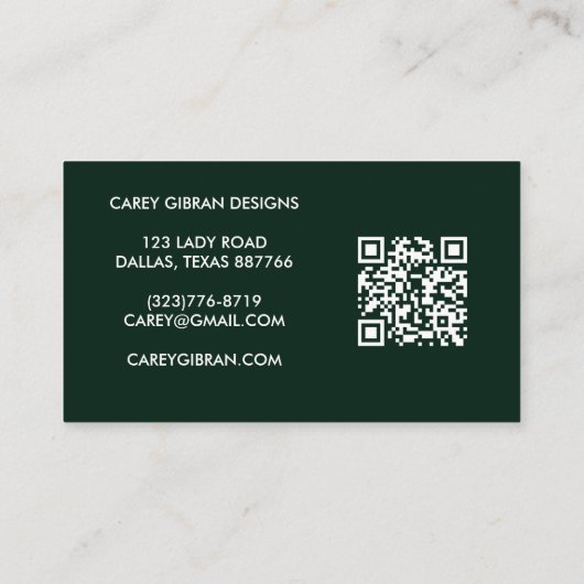 BLUME VASE QR Code Bestellung Vielen Dank Visitenkarte (Rückseite)