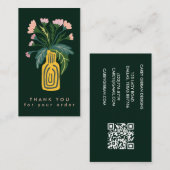 BLUME VASE QR Code Bestellung Vielen Dank Visitenkarte (Vorne/Hinten)