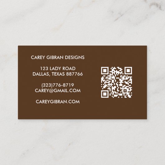 BLUME VASE QR Code Bestellung Vielen Dank Visitenkarte (Rückseite)