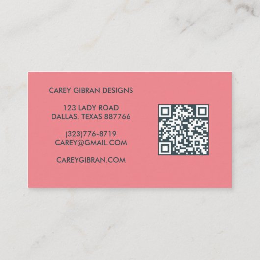 BLUME VASE QR Code Bestellung Vielen Dank Visitenkarte (Rückseite)