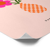 Blume Vase Rosa Orange Neutral Poster (Ecke)