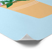 Blume Vase rosa und blau Preppy Poster (Ecke)