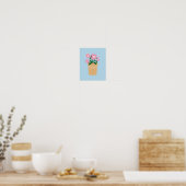 Blume Vase rosa und blau Preppy Poster (Küche)