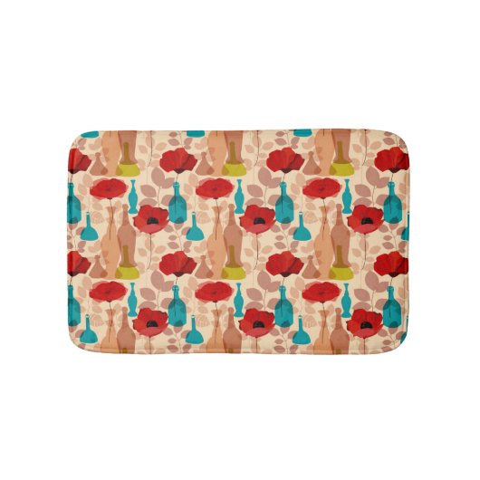 Blume, Vasen und Flaschenmuster Badematte (Vorderseite)