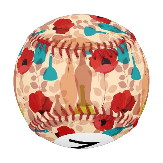 Blume, Vasen und Flaschenmuster Baseball (Rückseite)