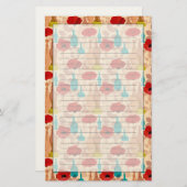 Blume, Vasen und Flaschenmuster Briefpapier (Vorne/Hinten)