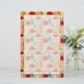 Blume, Vasen und Flaschenmuster Briefpapier (Stehend Vorderseite)