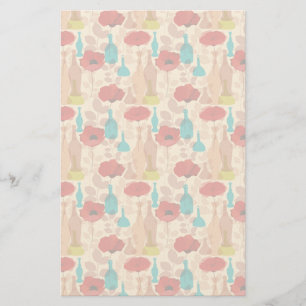 Blume, Vasen und Flaschenmuster Briefpapier