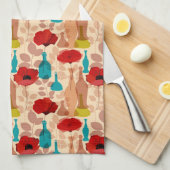 Blume, Vasen und Flaschenmuster Handtuch (Viertel Falte)