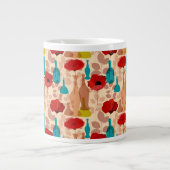 Blume, Vasen und Flaschenmuster Jumbo-Tasse (Vorderseite)