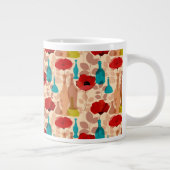 Blume, Vasen und Flaschenmuster Jumbo-Tasse (Rechts)