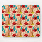 Blume, Vasen und Flaschenmuster Mousepad (Vorne)