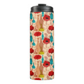 Blume, Vasen und Flaschenmuster Thermosbecher (Vorderseite)