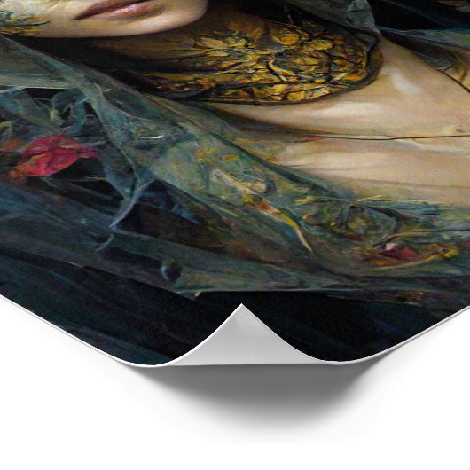 Blume Veil Dark Gothic Fantasy Art Poster (Ecke)
