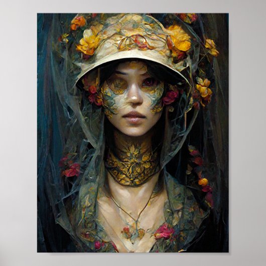 Blume Veil Dark Gothic Fantasy Art Poster (Vorne)