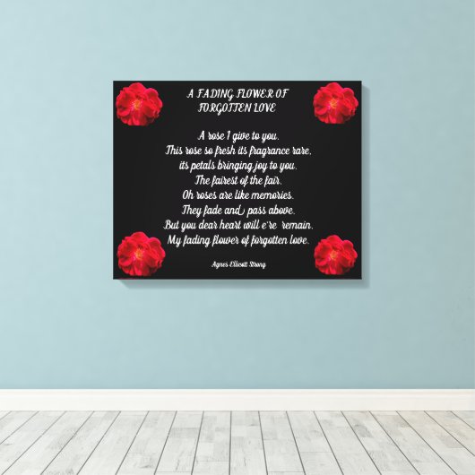 BLUME VERGESSEN LIEBE CANVAS DRUCKEN LEINWANDDRUCK (Insitu (Holzboden))