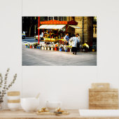 Blume Verkäufer, Santiago, Chile Poster (Küche)