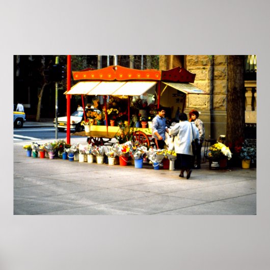 Blume Verkäufer, Santiago, Chile Poster (Vorne)