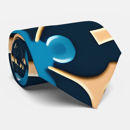 Blume Verlasse blaues Beige Blumenmuster Krawatte (Gerollt)