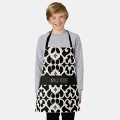 Blume Verlasse Schwarz Modernes Muster Schürze (Getragen)