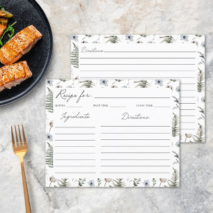 Blume Verlasst Blumenmuster-Rezept-Karte