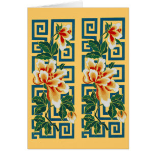 Blume Verlasst elegante Grenz-Designkarte