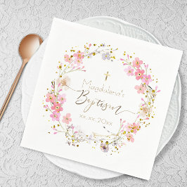 Blume verrichten Taufe Serviette