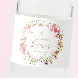 Blume verrichten Taufe Wasserflaschenetikett