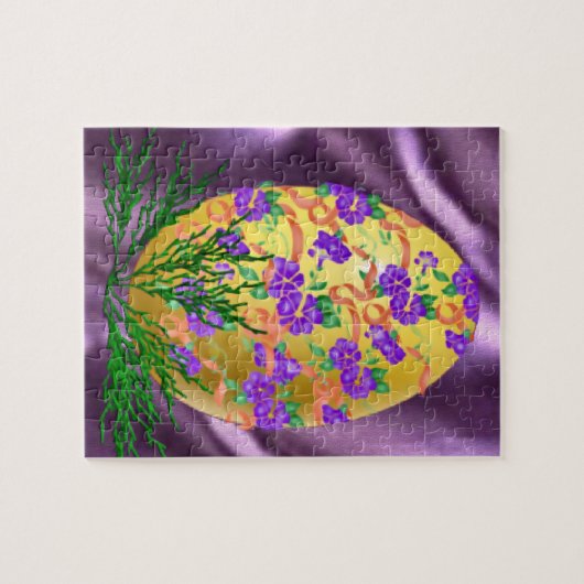 Blume verzierte Ei Puzzle (Horizontal)