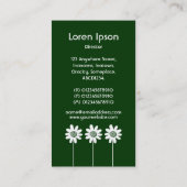 Blume VI für langes Stechen - dunkelgrün Visitenkarte (Rückseite)