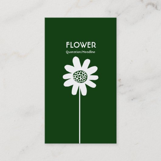 Blume VI für langes Stechen - dunkelgrün Visitenkarte (Vorderseite)