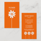 Blume VI für langes Stechen - Orange Visitenkarte (Vorne/Hinten)