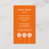 Blume VI für langes Stechen - Orange Visitenkarte (Rückseite)