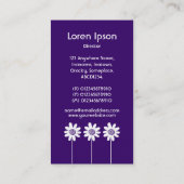 Blume VI mit langer Steppe - Tief Lila Visitenkarte (Rückseite)