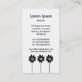 Blume VII - Schwarz auf Weiß Visitenkarte (Rückseite)