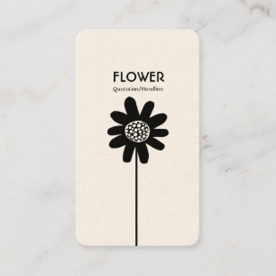 Blume VII - Schwarz (Creme) Visitenkarte