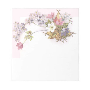 Blume & Viktorianische Handelskarte Notizblock
