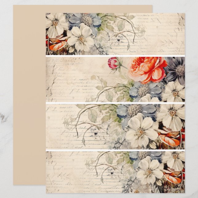 Blume Vintag Collage 1 (Vorne/Hinten)